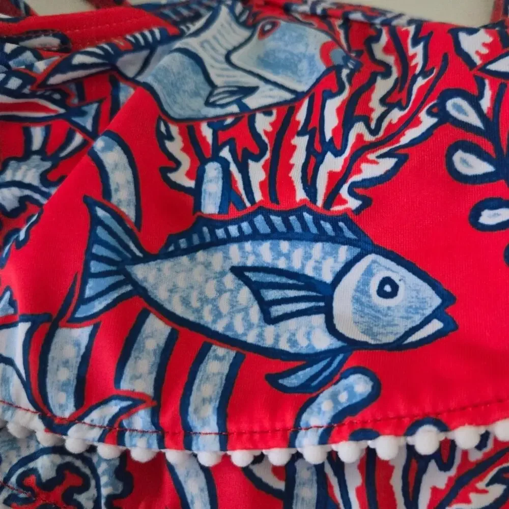 Janie and Jack Recycled Tropical Fish Halter Bikini 2 Piece Swimsuit 12-18 Month